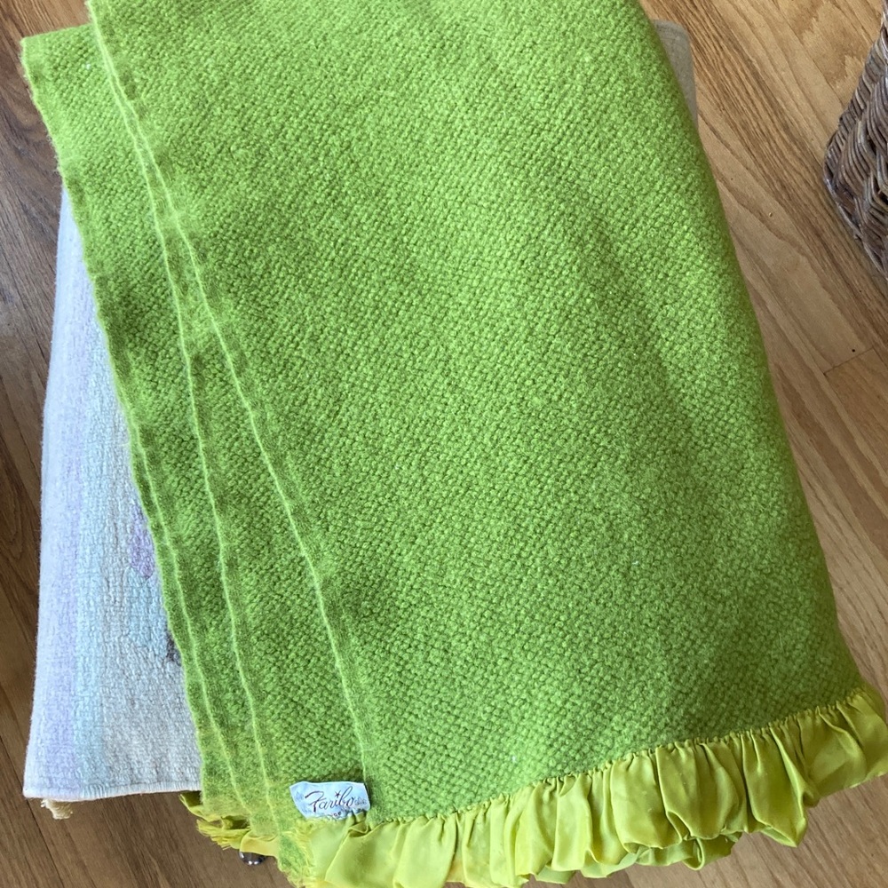 Vintage Faribo Wool Crib Blanket